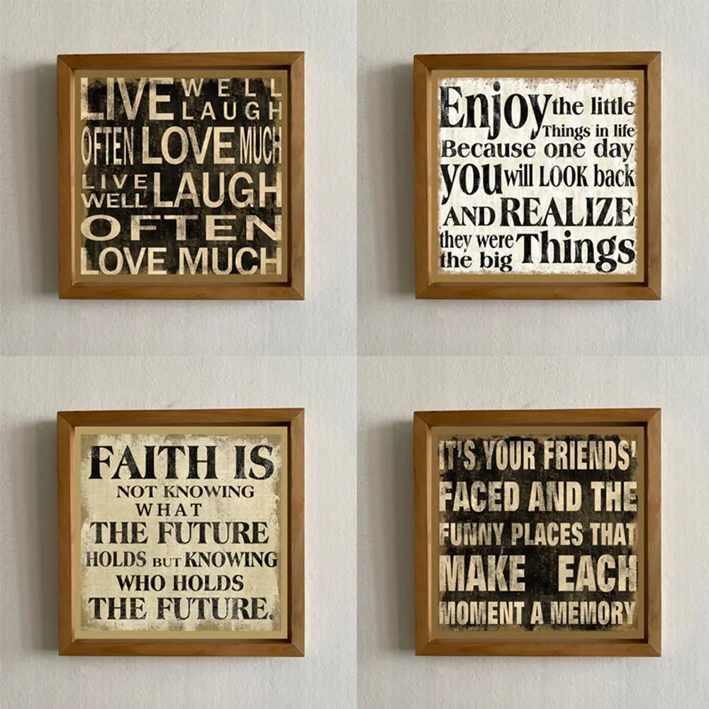 

Деревянная искусственная деревянная винтажная табличка, настенная подвеска, рамка в стиле арт-деко, домашний декор, деревянный знак в рамке...