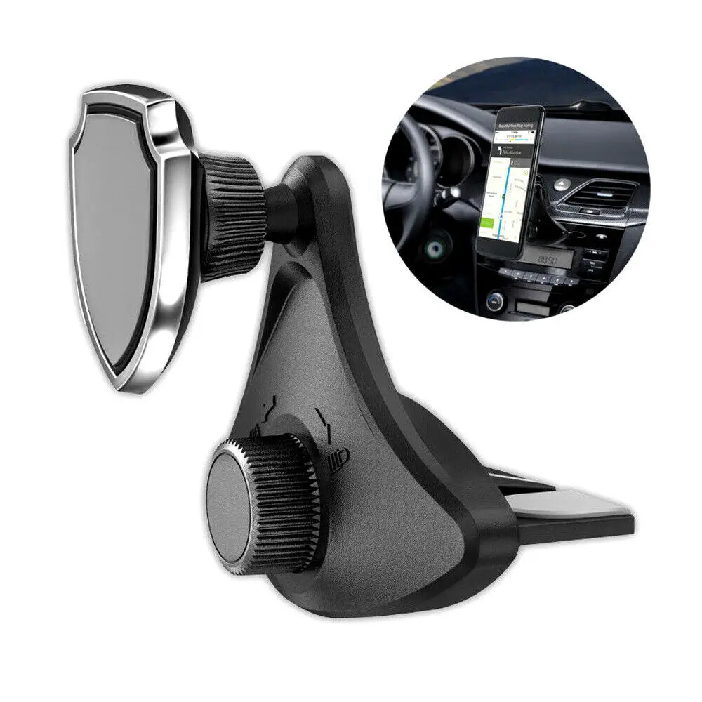 360 Degree Car Phone Holder Magnetic Universal Magnet Phone Mount CD Slot Mobile Phone Holder Car Mobile Cell Phone Holder Stand