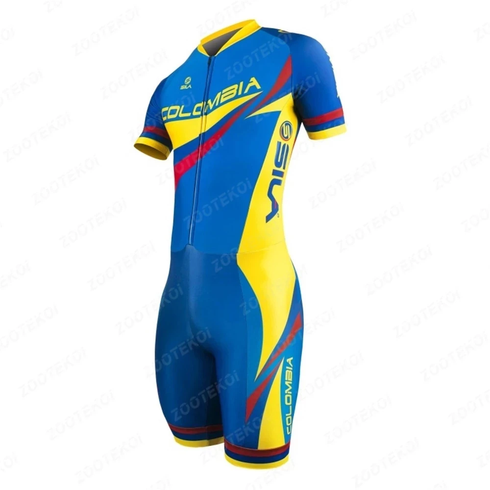 

Sila Straight Pulley Men's Skating Bodysuit Professional Team Speed Skating Triathlon Cycling Suit Jumpsuit Ropa Ciclismo Jersey