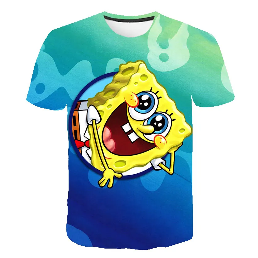 3-14 Years old Hot Sale New funny Piestars and SpongeBobs 3D T Shirt T-Shirt boy girls Tshirt Casual Sport Top Tees 3-14T |