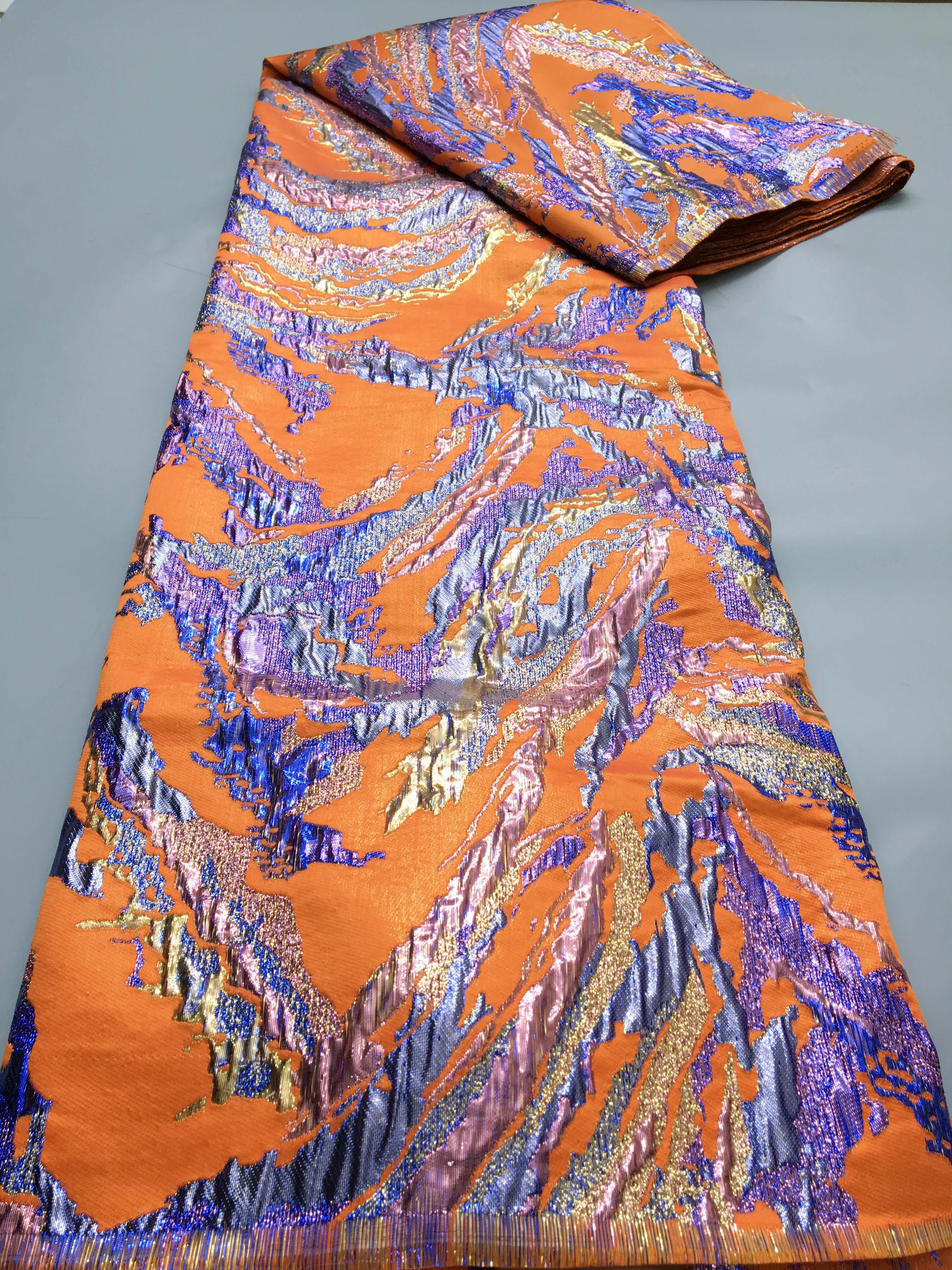 Kalume жаккардовая кружевная ткань Африканский нигерийский Тюль с позолотой 2024