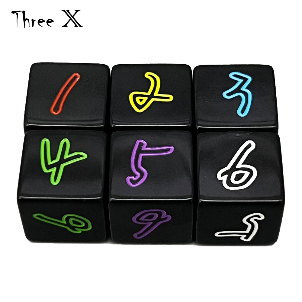 

Colorful Digital Dice 16mm Plastic 6-Sided Cube for Poker Card Game/Education Gambling,Board Game