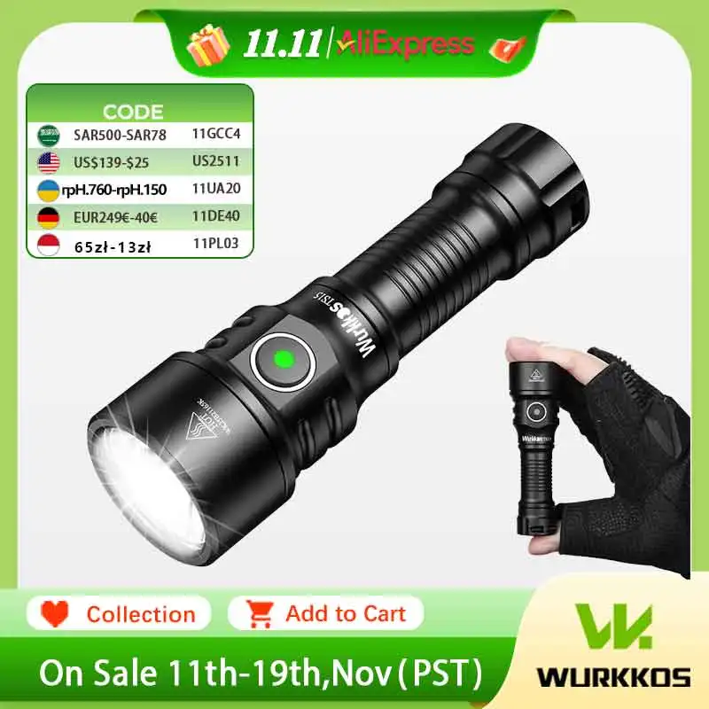 

Wurkkos TS15 Мини-фонарик 900LM