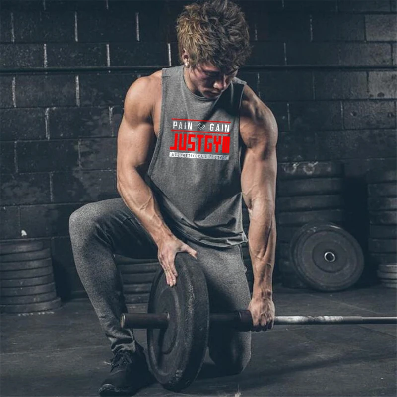 

Mens Casual Fashion Tank Top Workout Gym Muscle Cotton Fitness Sleeveless Sporting Shirt Running Clothing Bodybuilding Singlets