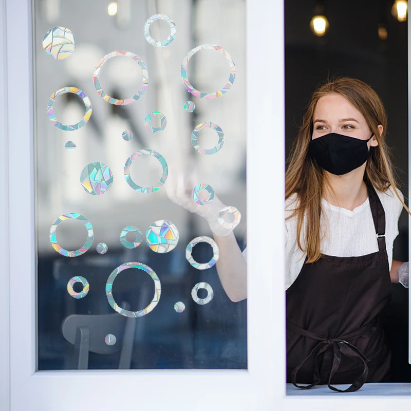 

Window Laser Film Rainbow Window Clings 3D Decorative Refraction Mirror Glass Sticker Garden Suncatcher Kids Bedroom Decoration