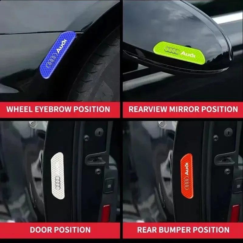 4 шт. предупреждающая светоотражающая наклейка на дверь автомобиля