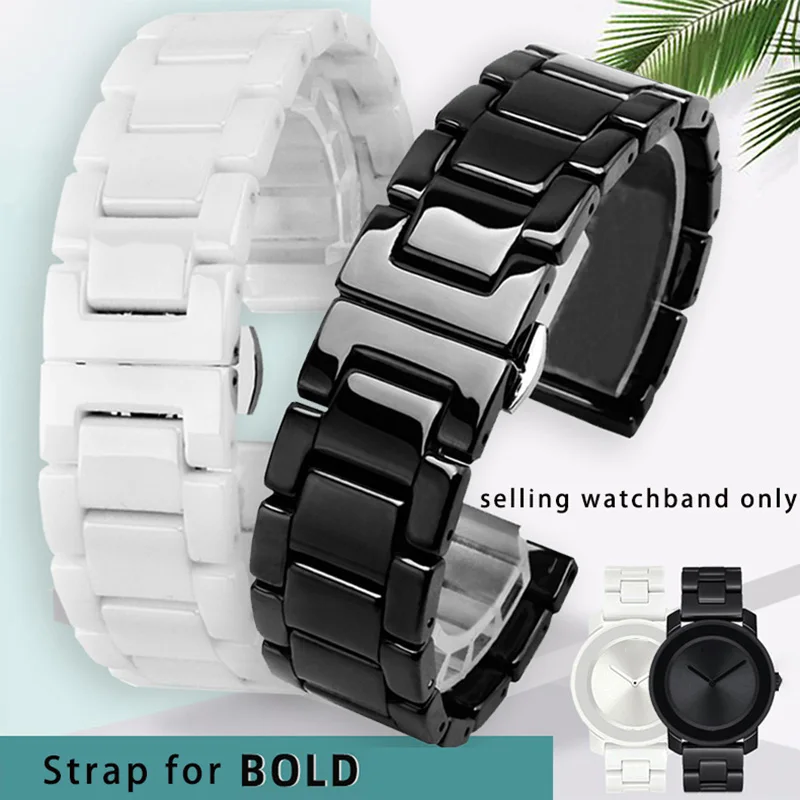 For Movado BOLD Ceramic Watch with Bracelet Fashion 3600534 3600535 15mm 18mm20mm 22mm Waterproof for Men and Women