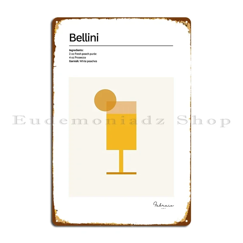 Металлическая табличка для коктейля Bellini