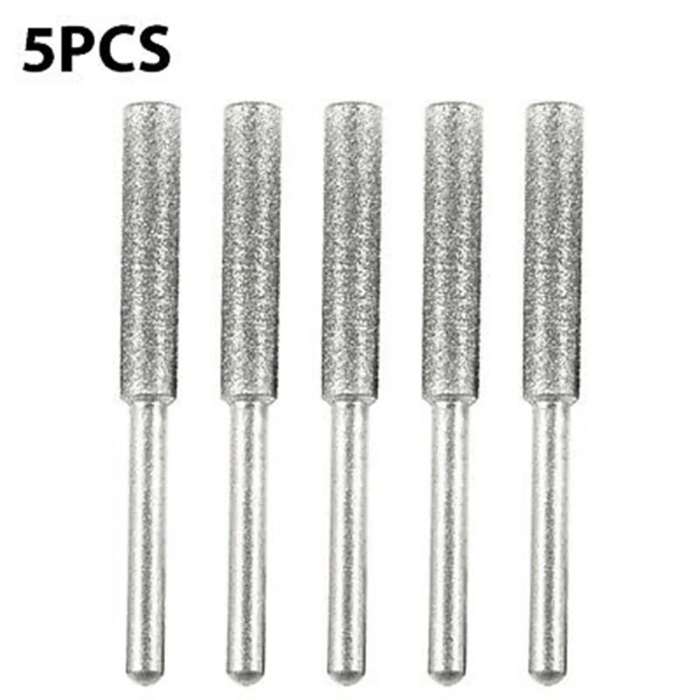

5pcs Grinding Stone Tools Diamond Silver For Chainsaw Chain Sharpener Carbide Grinder Tool