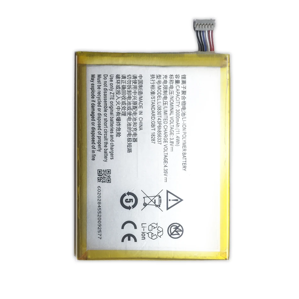 Аккумулятор Li3830T43P6h856337 для ZTE Blade X9 G719C N939St Qingyang 3 S6 Lux Q7/-C V5 Pro N939SC N939SD 3000 мАч |