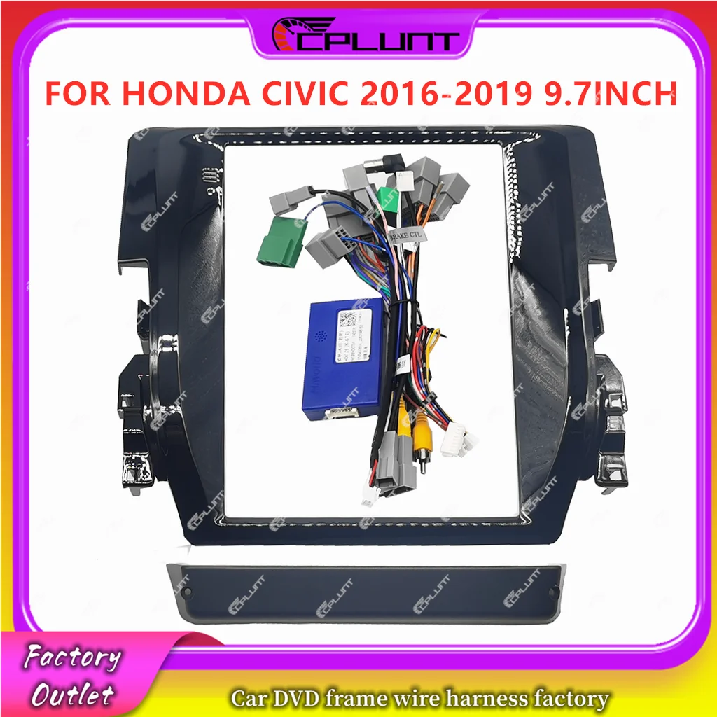 

Cpiston 2 Din Автомобильная стереомагнитола Рамка адаптер Fascia ДЛЯ HONDA CIVIC 2016-2019 9,7 дюймов Android DVD комплект панели приборной панели