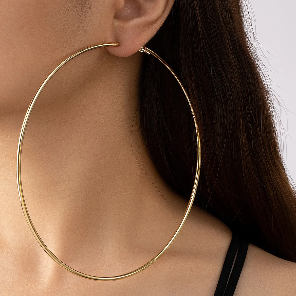 

Gold Big Thin Hoop Earrings
