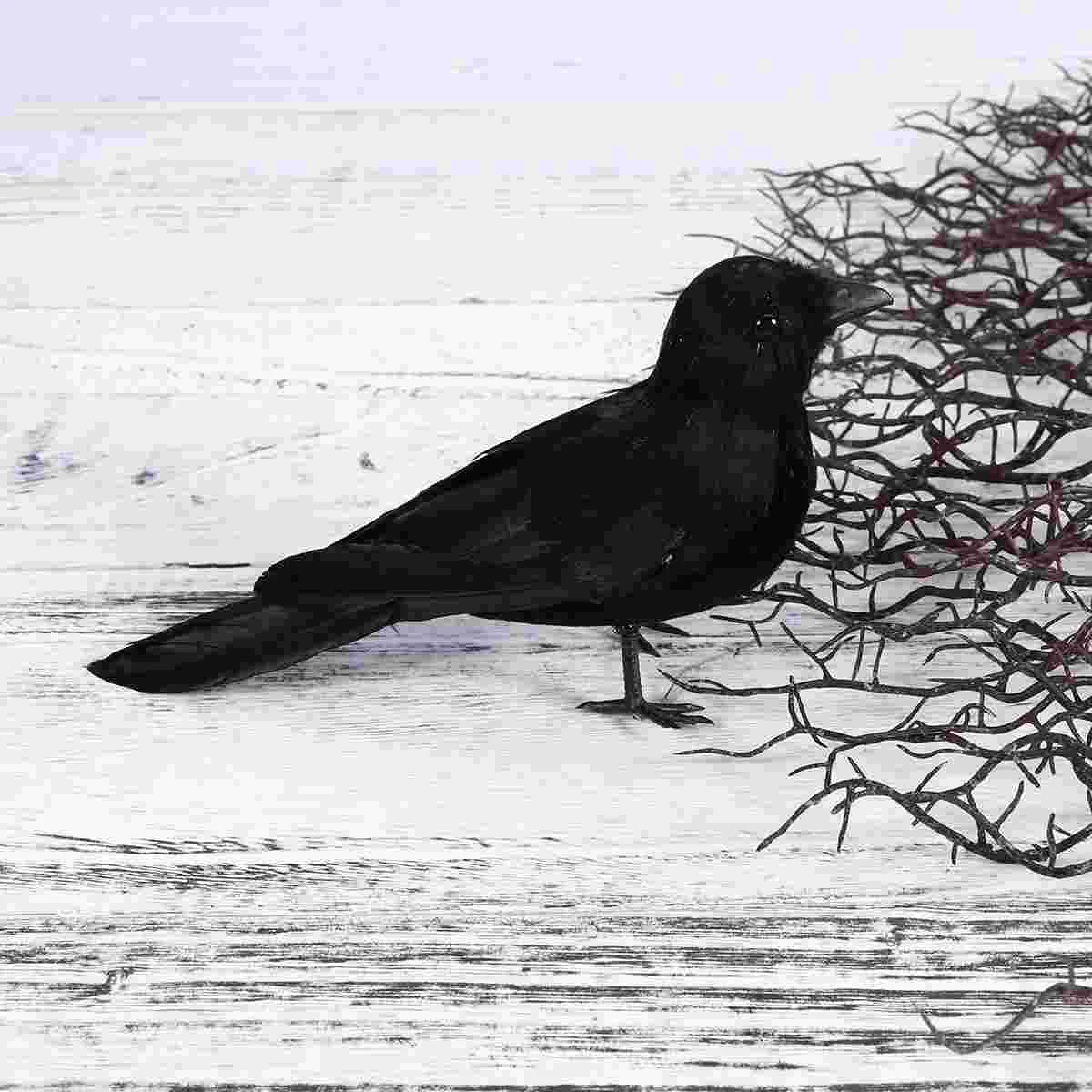

Crow Crows Black Ravens Bird Birds Realistic Artificial Prop Fake Feathered Decor Decoration Decorations Flying Figurineprops