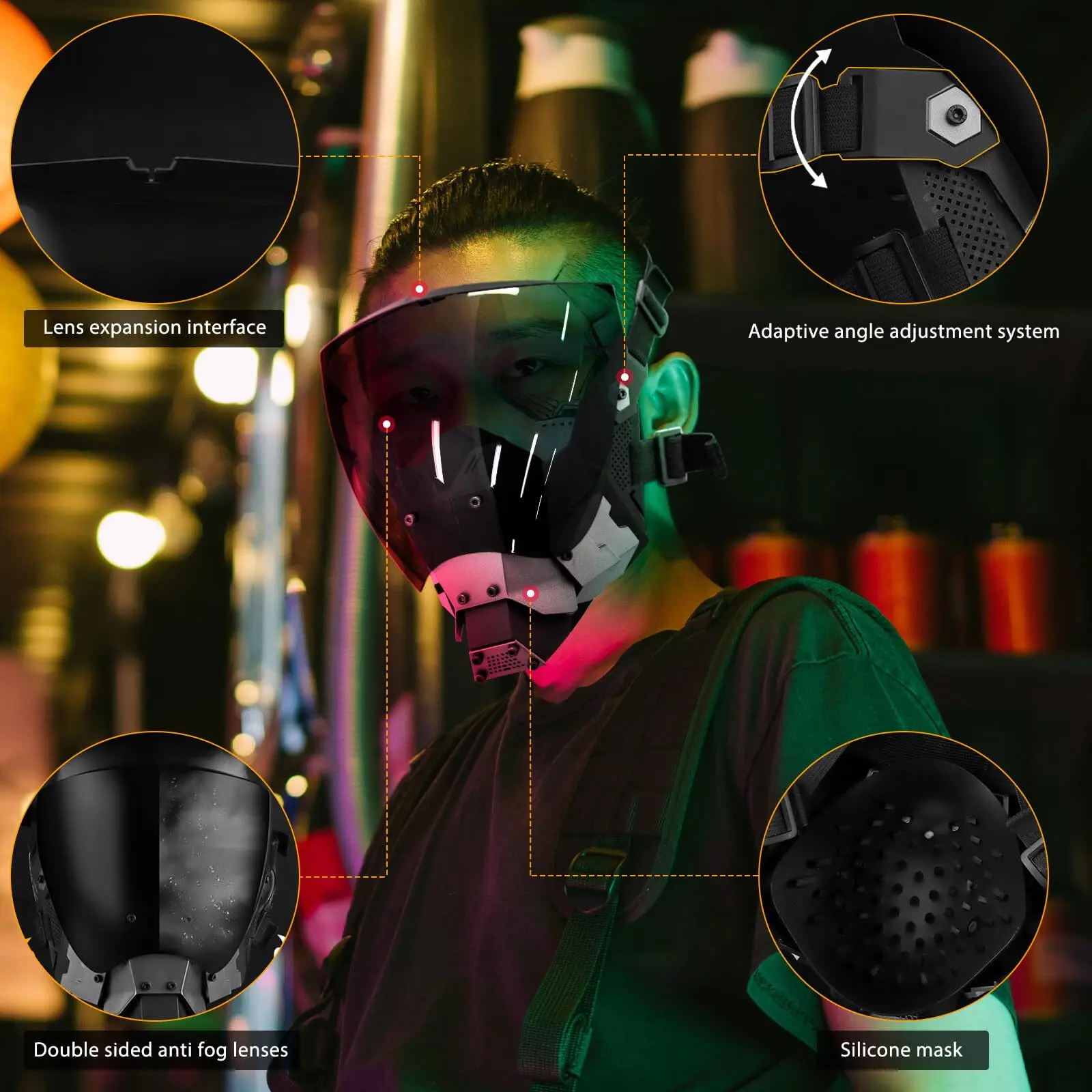 Маска для пейнтбола в стиле киберпанк Тактическая маска страйкбола с