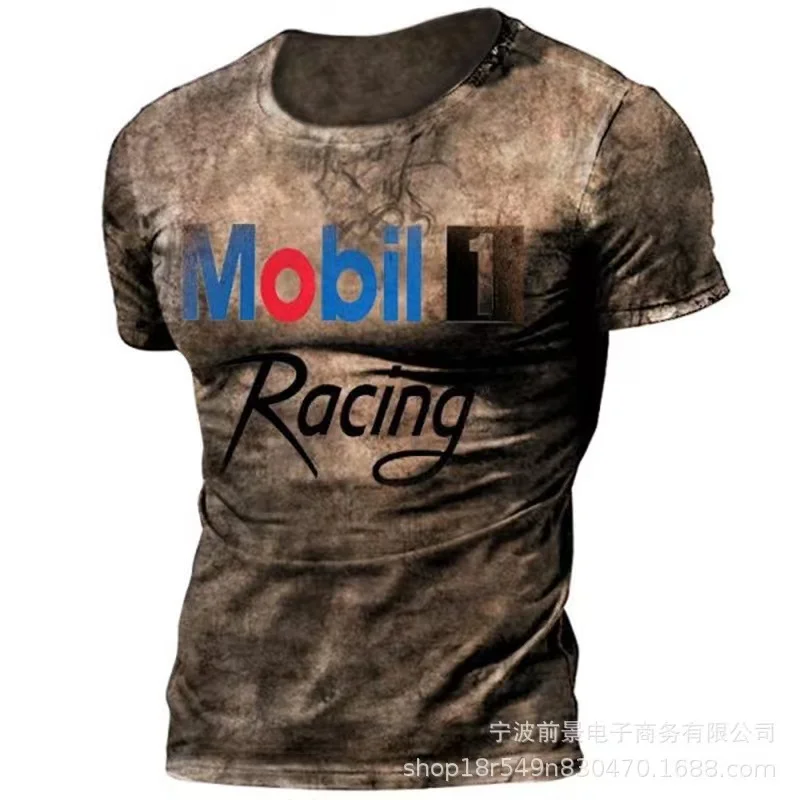 

2022 Summer New Men's T Shirt 3D Print Vintage Tees American T-Shirt Short Sleeve Loose Oversized Round Neck Men Clothing Tops