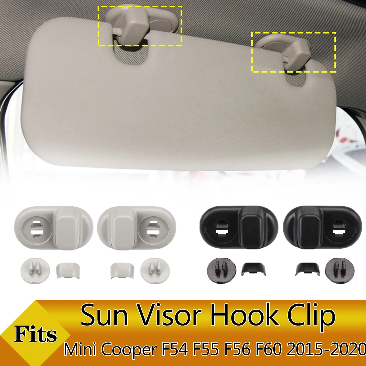 

Front Left Roof Side Sunvisor Sun Visor Fixed Clip Buckle Retainer Hook Bracket For-BMW Mini F54 F55 F56 F60 2015-2020