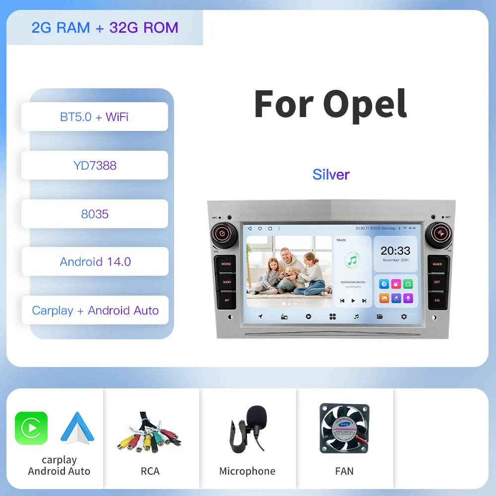 

Kapud 7 дюймов Android 12 Carplay AUTO для Opel Astra Stereo Antara Zafira Corsa Combo Vectra Автомобильный радиоприемник Мультимедийный видеоплеер GPS