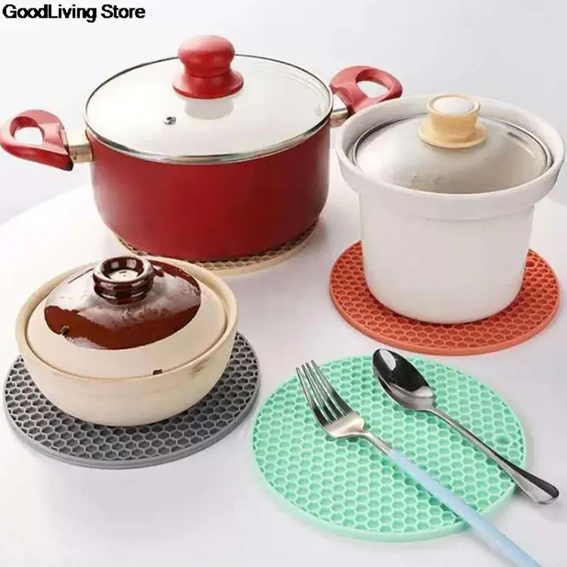 Многофункциональный Круглый термостойкий силиконовый коврик подставки для