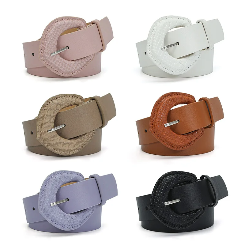 Fashion PU Leather Wide Belts for Women Solid Color Waist Dress Vintage Decorative Simple Strap Female Waistband Ethnic Belts