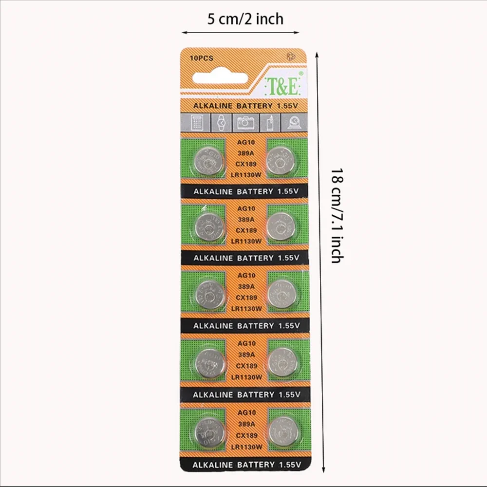 Фото Батарейки-таблетки AG10 LR1130 SR54 1,55 389 SR1130 D189 LR54, 189 в, 2 шт.-50 шт. №3