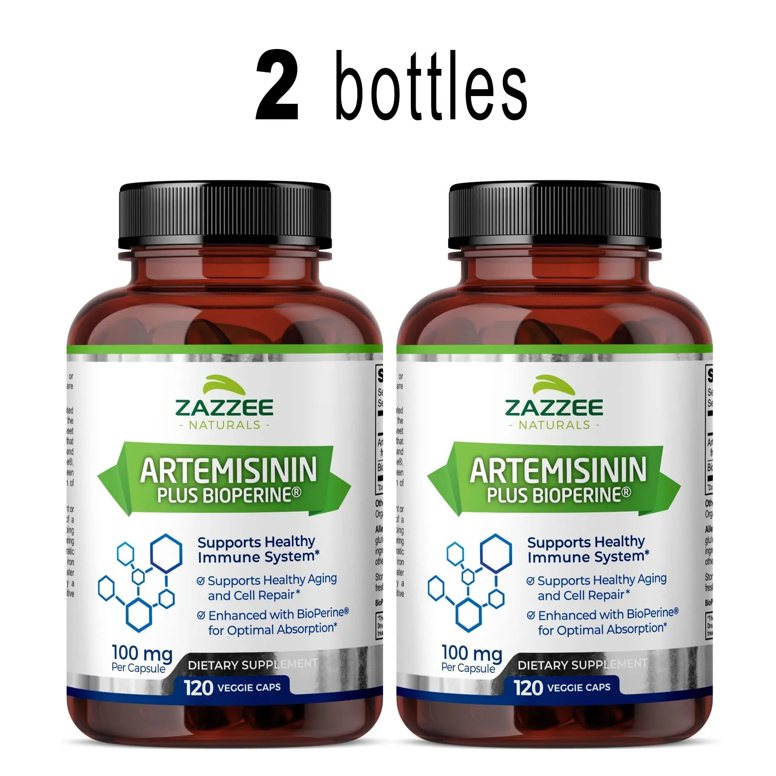

Zazzee Artemisinin Artemisia Annua Sweet Wormwood Extract 100mg BioPerine Immune System Support, Healthy Aging, Repair 120Caps