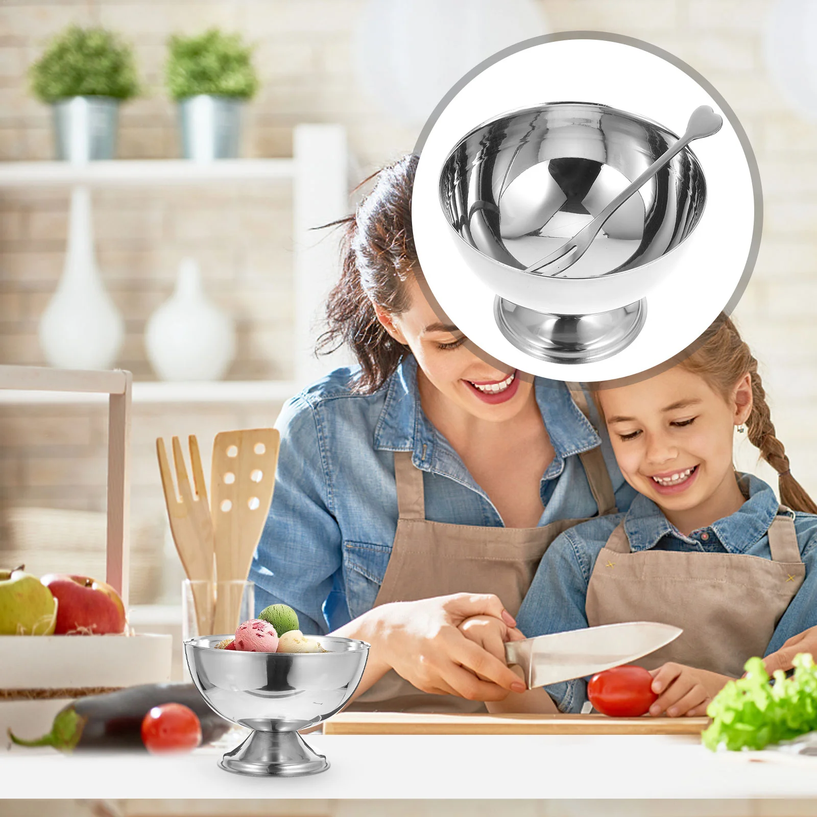 

Bowls Metal Cups Bowl Ice Cream Dessert Seasoning Sauce Serving Salad Sundae Fruit Dish Soy Vinegar Goblet Cupparfait Snack