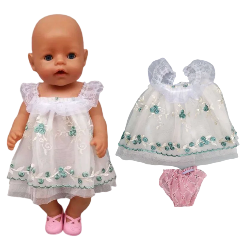 

Кукольное платье для куклы, 43 см, кружевное платье с нижним бельем для куклы 18 дюймов, розовое платье