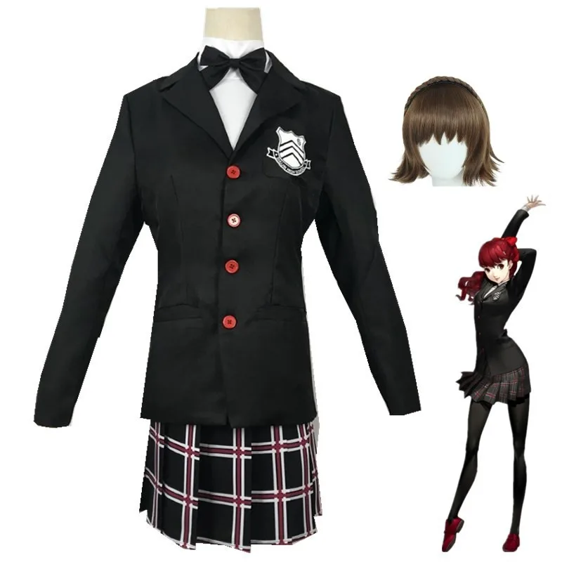 

Game Persona P5 Queen Makoto Niijima Cosplay Costume Women Winter Student Uniform Coat Skirt Shirt Suit Halloween Anime Party