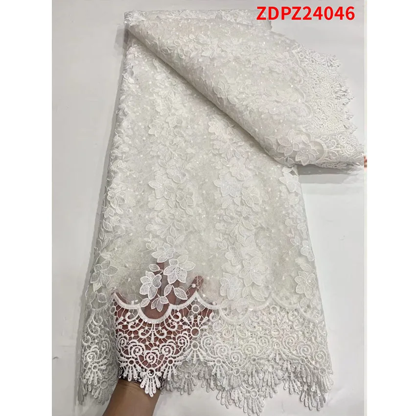 

Ankara French Beautiful Water soluble floating flower tulle lace Bridal Fabric Textiles 5 Yards/Lot ZDPZ24046