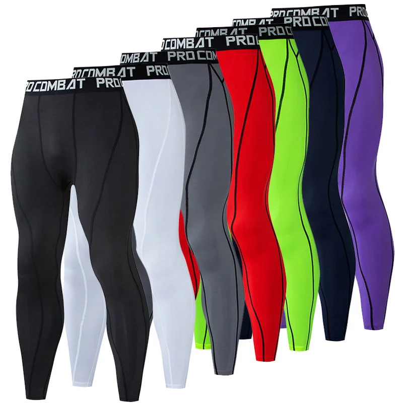 

Men's Compression Pants Cycling Running Basketball Soccer Elasticity Sweatpants Fitness Tights Legging Trousers Rash Guard