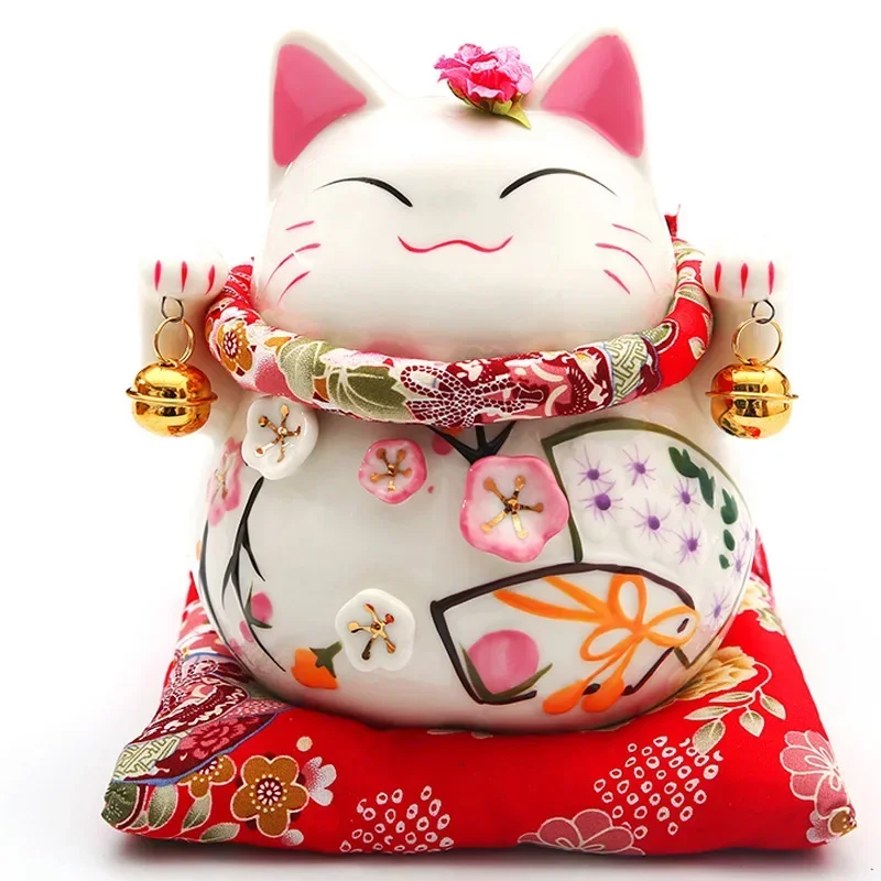 6-дюймовые керамические японские фигурки кошек Lucky Cat Beckoning Fortune Charm Money Box украшения