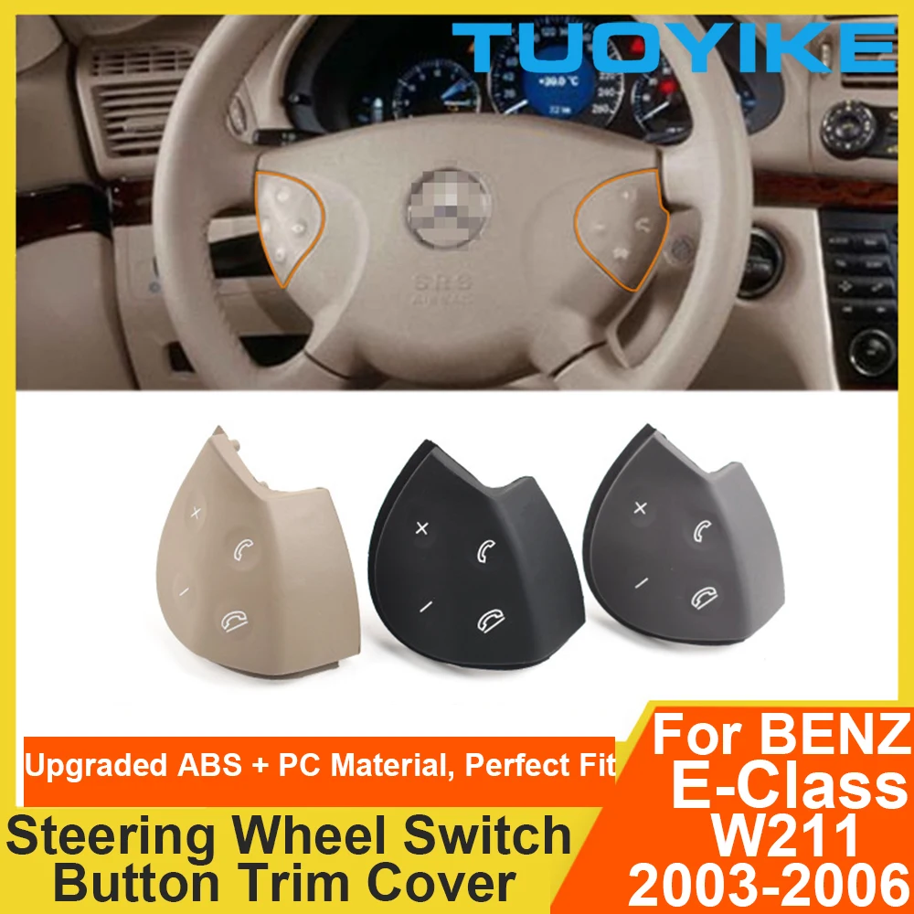 LHD RHD Steering Wheel Switch Key Button Trim Cover Replace Repair For Mercedes BENZ W211 E-Class E320 E350 E500 E550 2003-2006