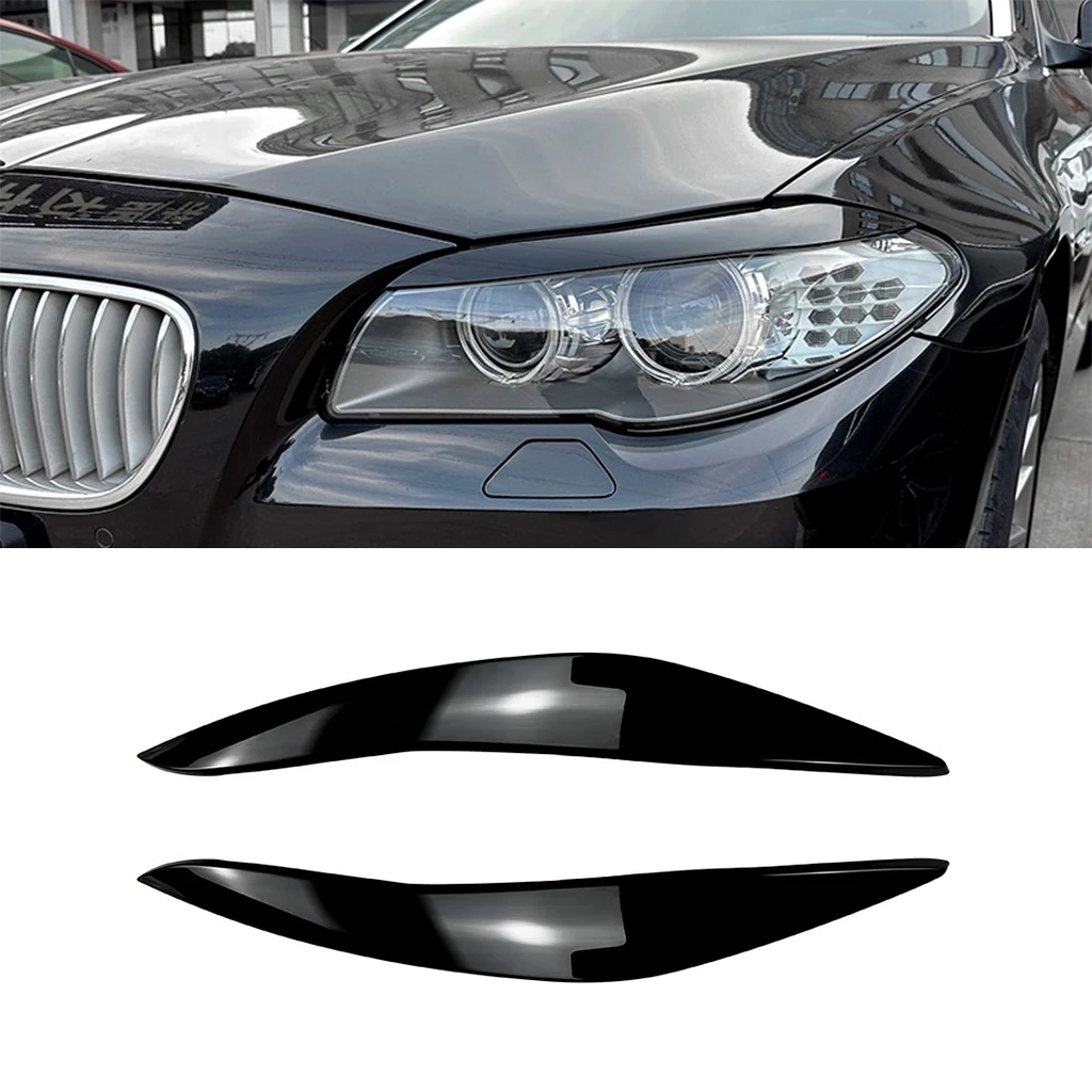 

1 пара черных автомобильных фар, веко для бровей, отделка крышки для BMW 5 серии F10 F11 2011-2014, автомобильные наклейки, веки, отделка крышки