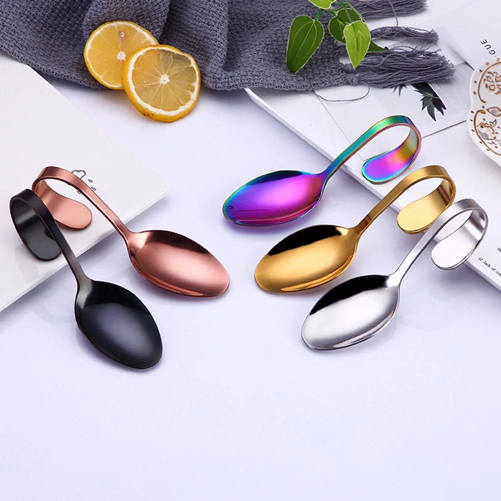 

Spoon Spoons Serving Steel Stainless Dessert Curved Appetizer Metal Tasting Canape Handle Soup Coffee Baby Tea Dinner Cocktail