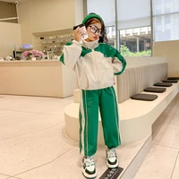girls autumn sports set 2022 new school kids boutique clothes casual windproof jacket sweatpants two piece girl outfit 13 14 y