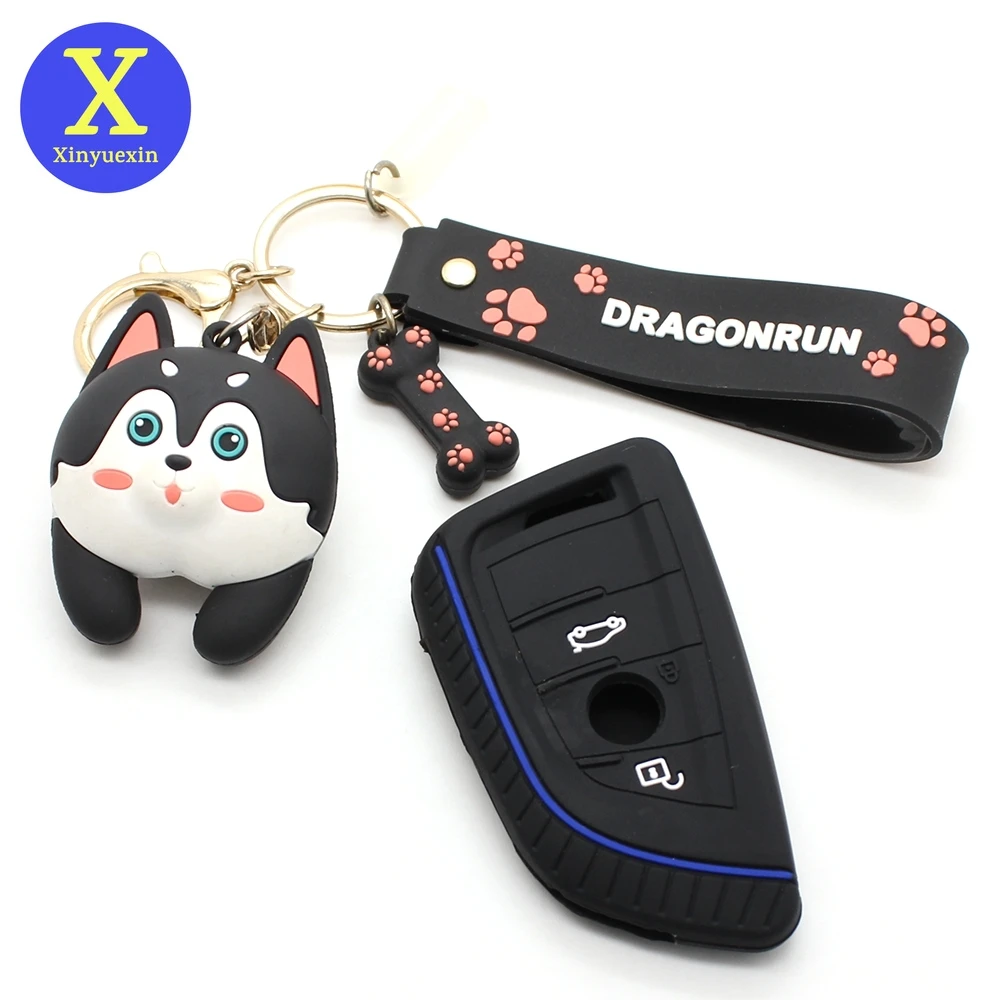 

Xinyuexin Silicone Key Cover Case Fob for BMW G30 F20 F30 F10 F46 F48 X1 Serie 1 2 3 5 6 7 X2 X4 X6 X5 X7 X3 Z4 with Keychain