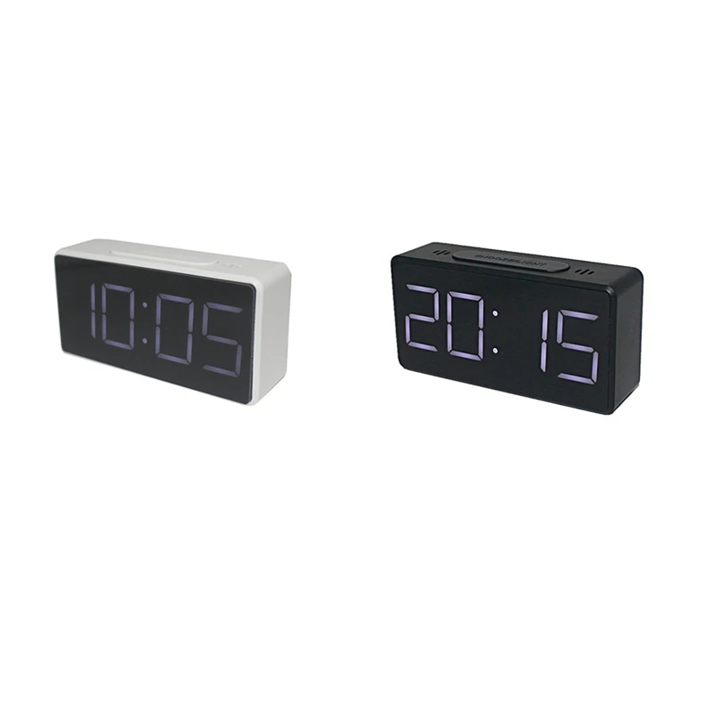 

Mirror Table Clock Multifunctional Digital Alarm Snooze Display Time Night LED Light Desk Desktop Home Decor Gifts