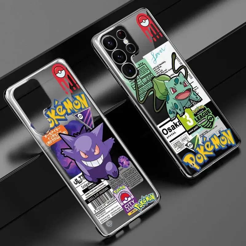 phone case for Samsung Galaxy S24 s23 Ultra FE cases s20 s21plus s22 borderless cooling clear funda Gengar Bulbasaur Jigglypuff