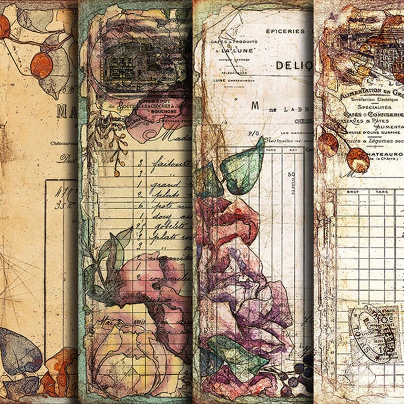 

Large Size Plants Flowers Vintage Material Craft Paper DIY Scrapbooking Supplies Junk Journal Diary Album Decorative