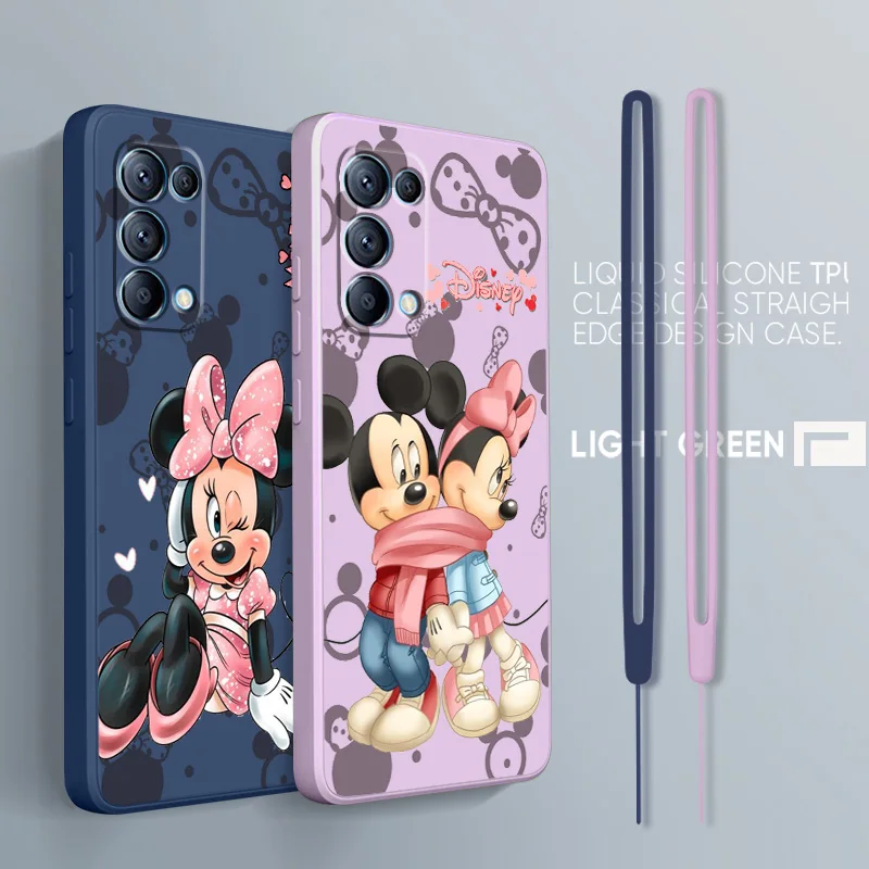 

Disney Minnie Cool For OPPO Find A96 A76 X5 Pro X3 Pro X2 Neo 7Z 6 5 4Z Lite Pro 4G 5G Liquid Rope Phone Case