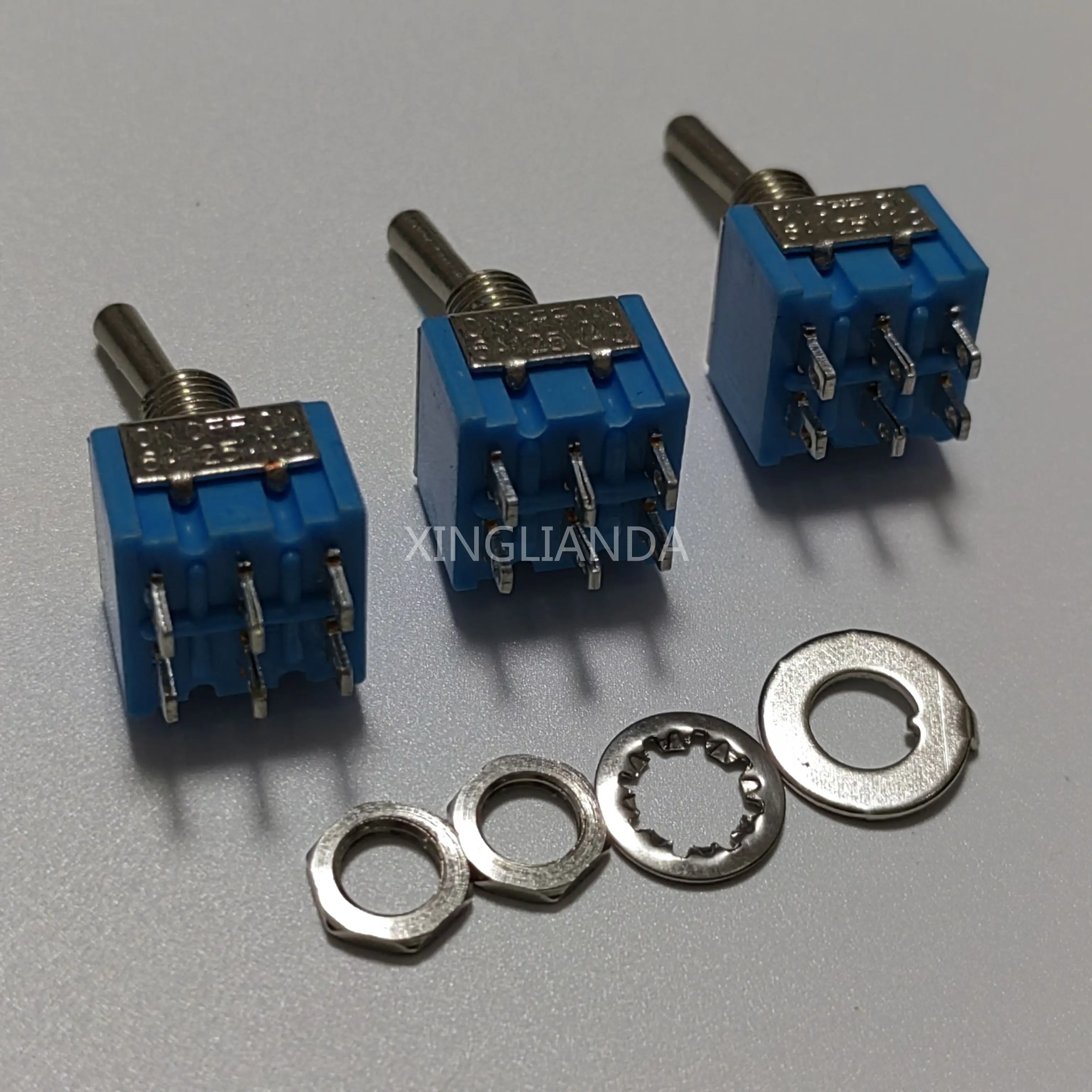 10 шт. MTS-203 мини 6-контактный 3-позиционный тумблер ВКЛ-ВЫКЛ-ВКЛ DPDT переключатель