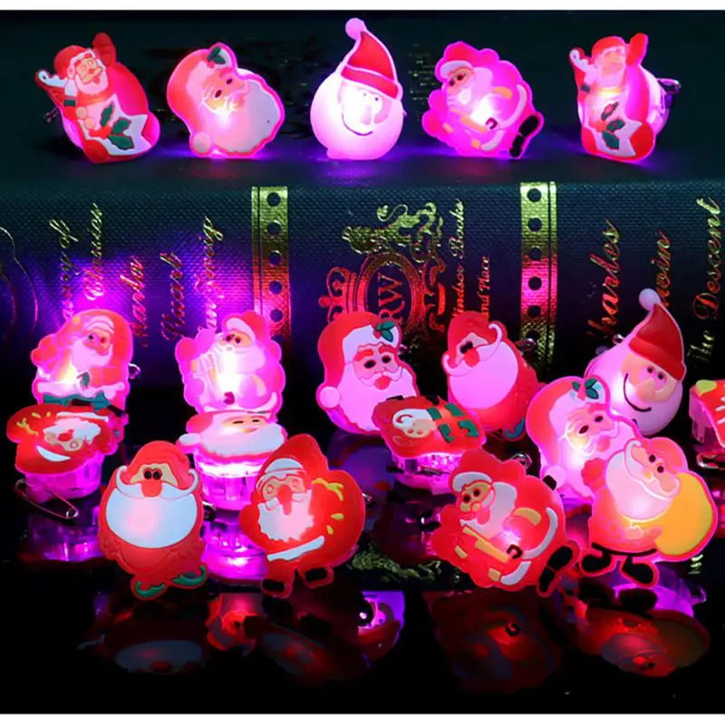

50pcs Kid Halloween Luminous Ring Glowing LED Flashing Ring Ring Decoration Christmas Party Toys Gift For Girls Boys Children