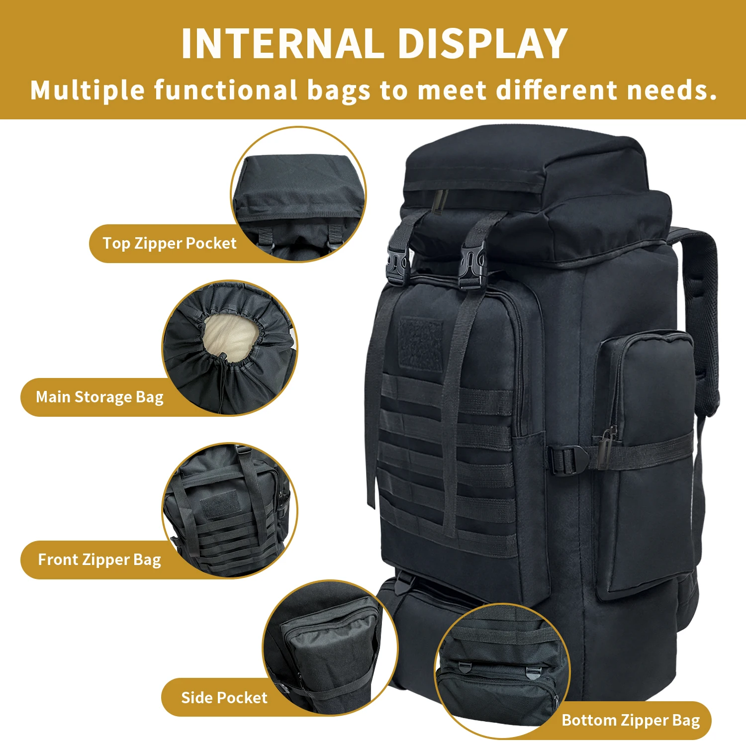 Походный рюкзак для кемпинга 80 л спортивный путешествий на открытом воздухе