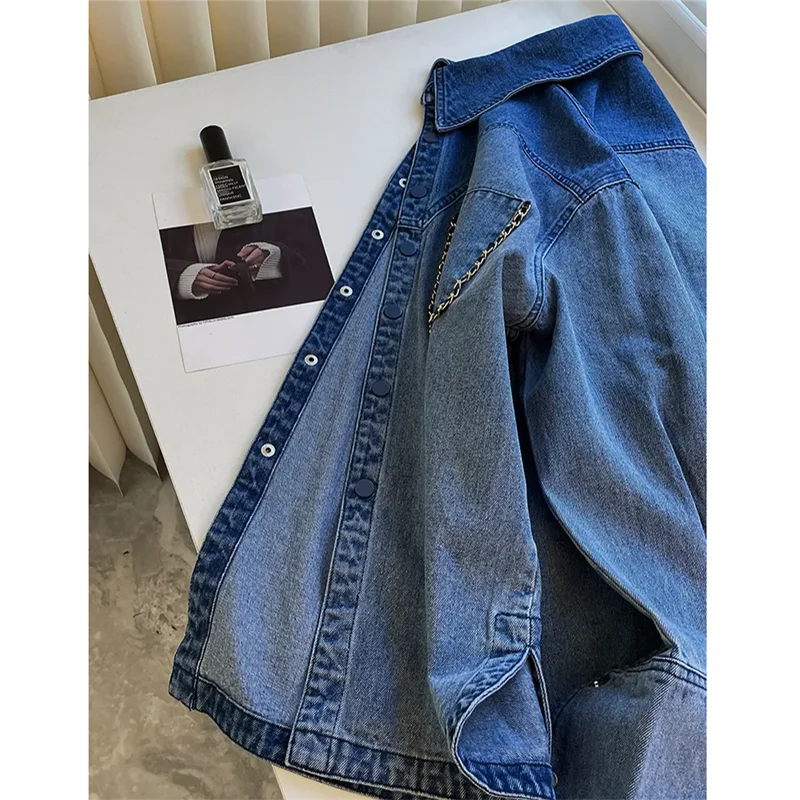 Весенне-осенняя джинсовая куртка для женщин 2024 новая модная свободная рубашка