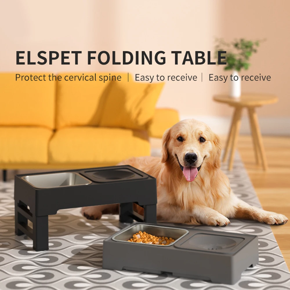 

Double Water Water Adjustable Bowls Dog Dogs Food Feeder In Cats Folding Height Drinking Dogs Elevated 1 For Dispenser Feeder 2