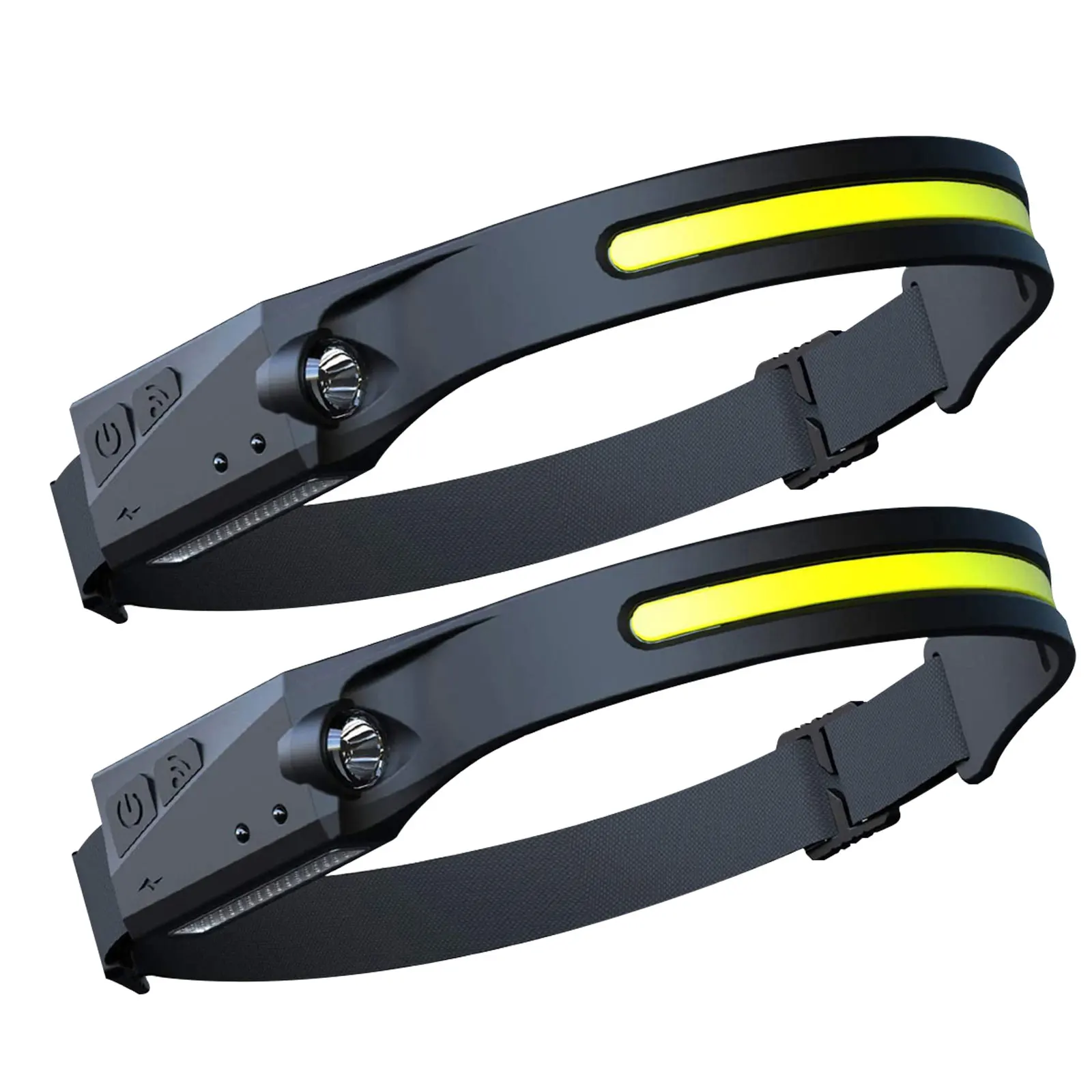 

2pcs XPE COB LED Headlamp Waving Sensor Headlight Flashlight USB Rechargeable Head Lamp Lightweight Safety Light