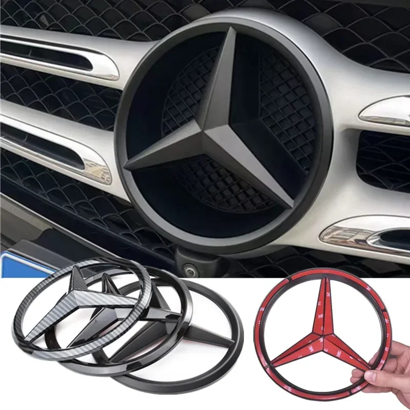 ABS Car Front Grille Badge Decal Cover Emblem for Mercedes Benz W204 W205 W210 W211 W212 W213 C E Class GLA GLK ML GLC GLE