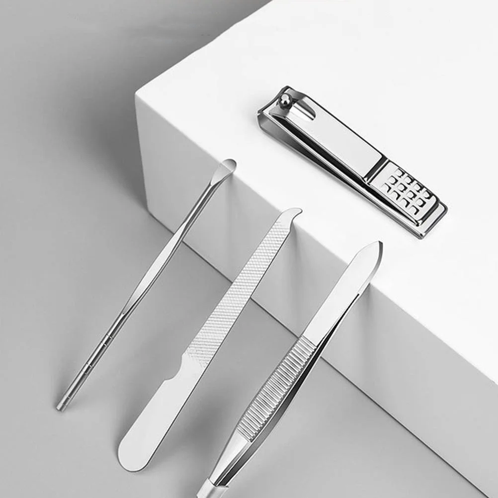 Набор маникюрных инструментов 4 шт. пилочка для ногтей триммер бровей кусачки