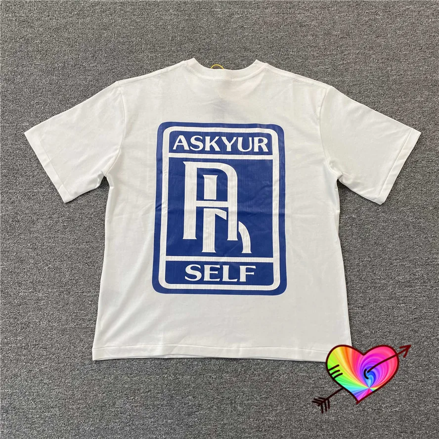 Белая футболка с логотипом ASKYURSELF 2022ss для мужчин и женщин 1:1 высокое качество
