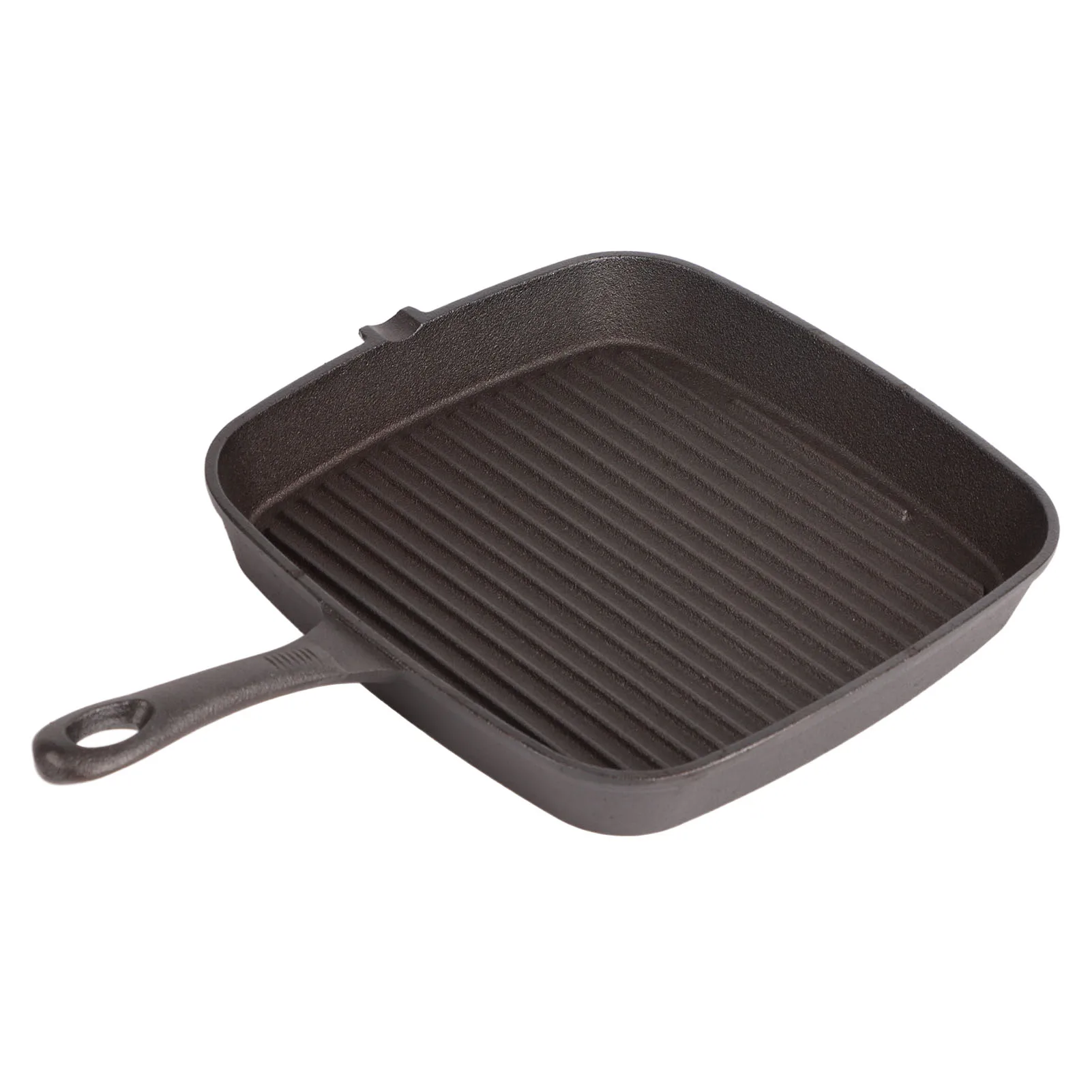

Grill Pan Nonstick Design Heat Resistant Handle Fast Heat Conduction Iron Stripe Frying Steak Skillet for Home Kitchen 24cm